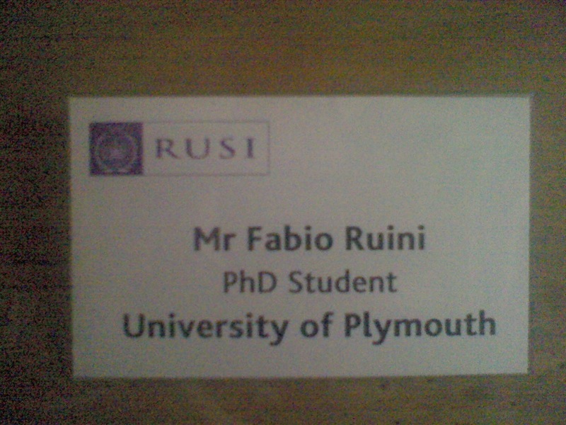 Badge, RUSI conference