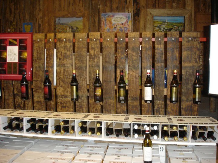 Perroy, VD (Switzerland) - Domaine Chatelanat (cave), a few exposed bottles Perroy, VD (Switzerland) - Domaine Chatelanat (cave), a few exposed bottles